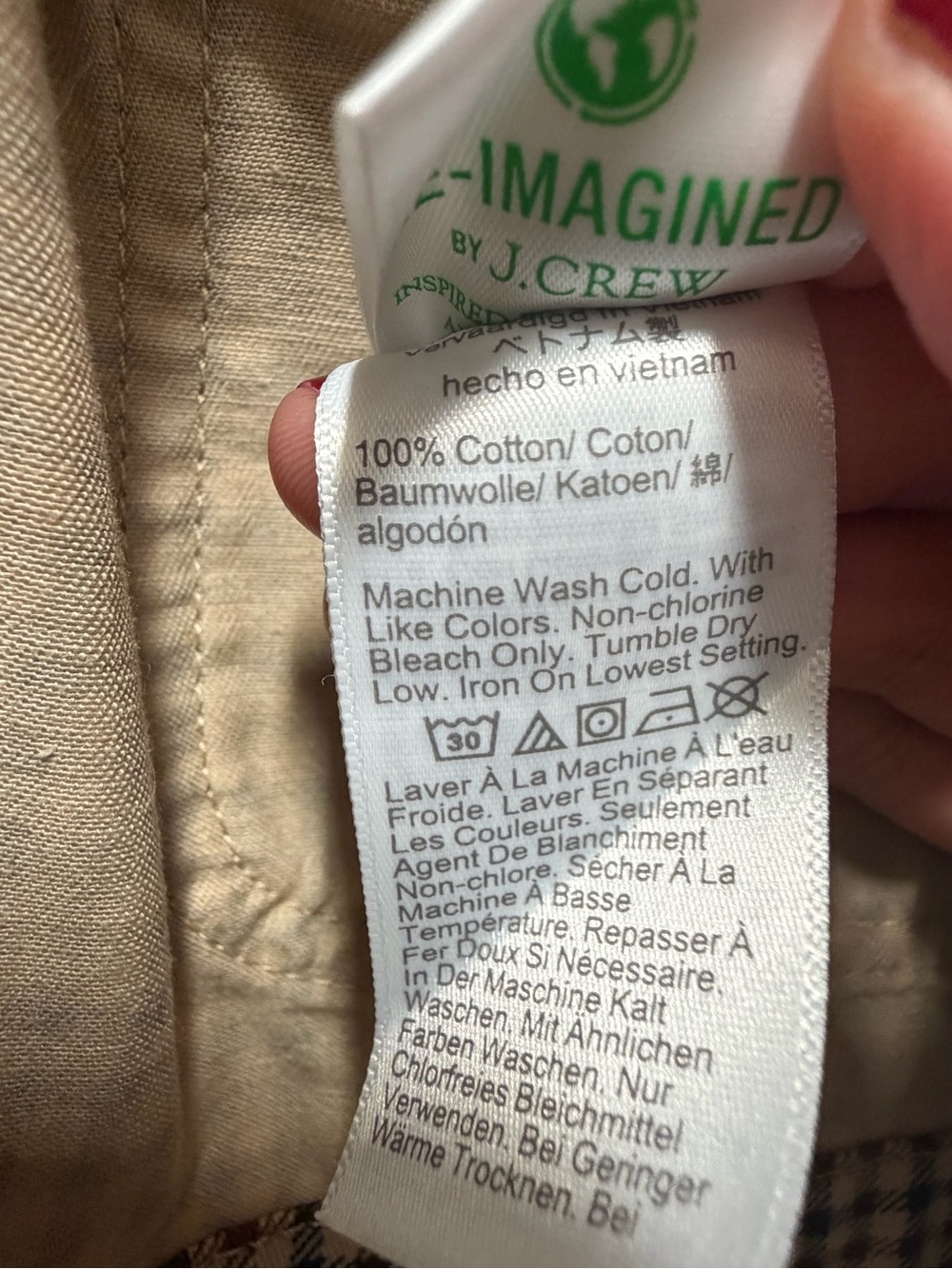 J. Crew Factory Navy/Cream/Brown Cotton Field Jacket Size XS - Picture 9 of 10